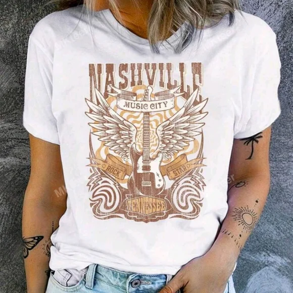 Nashville Music City Graphic Tee - Cream - Picture 2 of 6